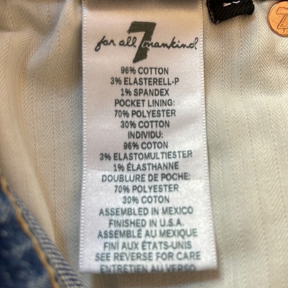 7 For All Mankind Luxe Vintage Fray Jean Mini Skirt Size 26 - Picture 8 of 10